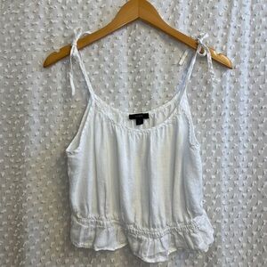J Crew White Tank with Tie Straps